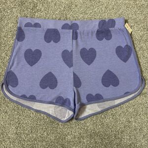 Colsie Sleep Shorts Womens XL Blue Heart Print Soft Jersey Pajama Lounge